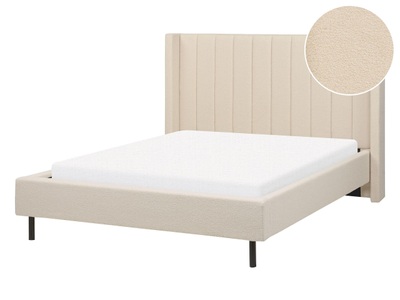 Beliani, Bett mit Lattenrost aus Bouclé Modern VILLETTE Bett mit Lattenrost aus Bouclé Modern VILLETTE