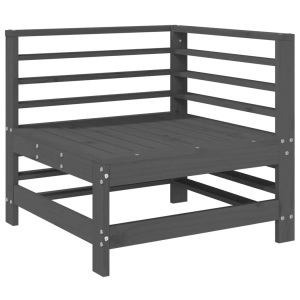 vidaXL, vidaXL Garten-Ecksofa Grau Massivholz Kiefer