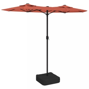 vidaXL, vidaXL Doppelsonnenschirm mit LEDs Terrakotta 316x240 cm, vidaXL Doppel-Sonnenschirm mit LED-Leuchten Terrakottarot 316x240 cm