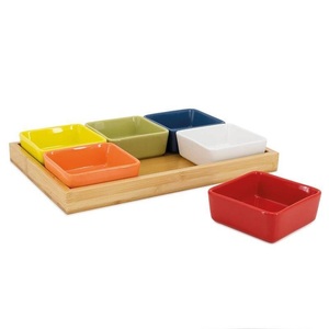 Remember®, Schalenset mit Holztablett, Remember Servierplatte »Nummer 7-teilig Bambus«, Holzart: Bambus (China)
