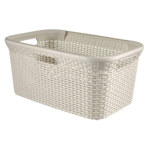 Curver, CURVER Wäschekorb Rattan Creme, 