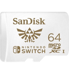 SanDisk, Sandisk Nintendo Switch - Speicherkarte (Weiss), Sandisk Speicherkarte »microSDXC Extreme 64GB für Nintendo Switch«, (100 MB/s Lesegeschwindigkeit), U3/UHS-I/Cl.10/R100/W60