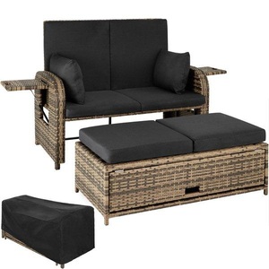 TecTake, Rattan Sofa mit Aluminiumgestell Kreta, inkl. Schutzhülle Rattan Sofa mit Aluminiumgestell Kreta, inkl. Schutzhülle, 