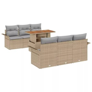 vidaXL, VidaXL - Garten-sofa-set poly-rattan, One Size, Beige