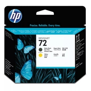 Hp, Original Druckkopf schwarz matt/gelb HP No. 72, C9384A, Hewlett Packard Druckkopf, gelb/matt-schwarz, No.72, C9384A