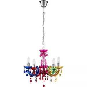 Globo, GLOBO CUIMBRA II Luster Chrom multicolor, Acrylkristalle, D:440, H:1280, exkl. 5xE14 4, 
