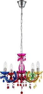 Globo, GLOBO CUIMBRA II Luster Chrom multicolor, Acrylkristalle, D:440, H:1280, exkl. 5xE14 4, 