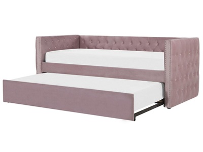 Beliani, Bett mit Lattenrost aus Samtstoff Glamourös GASSIN Bett mit Lattenrost aus Samtstoff Glamourös GASSIN
