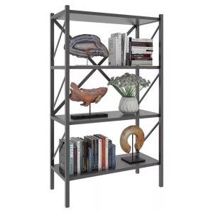 VCM, Holz Metall Aufbewahrung Stand Regal Bücherregal Deko Bücher Standregal Insasi 4 Holz Metall Aufbewahrung Stand Regal Bücherregal Deko Bücher Standregal Insasi 4, VCM - Holz Metall Aufbewahrung Stand Regal Bücherregal Deko Bücher Standregal Insasi 4, One Size, Anthrazit
