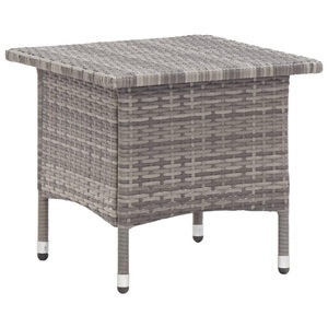 Diverse Hardware, Teetisch Grau 50 x 50 x 47 cm Poly Rattan, vidaXL Beistelltisch Grau 50x50x47 cm Poly Rattan
