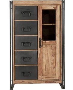 mutoni living, Hochkommode Natural Factory natur antikschwarz, Hochkommode Kuba Vintage natur