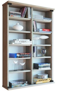 VCM, Holz CD DVD Wandregal Hängeregal Wand Schrank Wandvitrine Zuntisa Glastür Holz CD DVD Wandregal Hängeregal Wand Schrank Wandvitrine Zuntisa Glastür, VCM - Holz CD DVD Wandregal/Wandvitrine | Vitrine mit 2 ESG-Sicherheitsglastüren. Maße: H. 92 x B. 60 T. 18 cm 10 variable Einlegeböden Zuntisa, One Size, Sonoma-Eiche
