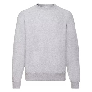 Fruit Of The Loom, Fruit of the Loom Rundhalspullover »Belcoro® Pullover / Sweatshirt«, Fruit of the Loom - Raglanärmeln Belcoro® Sweatshirt, für Herren, Grau, Größe M