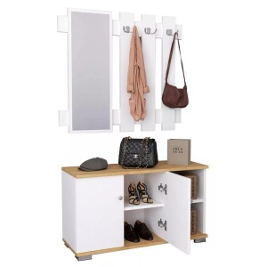 VCM, 2-tlg. Holz Sitzbank Schuhschrank Schuhregal Garderobe Dielenmöbel Gados XL 2-tlg. Holz Sitzbank Schuhschrank Schuhregal Garderobe Dielenmöbel Gados XL, VCM - 2-tlg. Holz Sitzbank Schuhschrank Schuhregal Garderobe Dielenmöbel Gados XL, 90cm, Multicolor