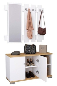 VCM, 2-tlg. Holz Sitzbank Schuhschrank Schuhregal Garderobe Dielenmöbel Gados XL 2-tlg. Holz Sitzbank Schuhschrank Schuhregal Garderobe Dielenmöbel Gados XL, VCM - 2-tlg. Holz Sitzbank Schuhschrank Schuhregal Garderobe Dielenmöbel Gados XL, 90cm, Multicolor