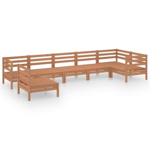 vidaXL, vidaXL 7-tlg. Garten-Lounge-Set Massivholz Kiefer Honigbraun