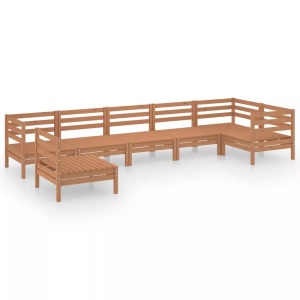 vidaXL, vidaXL 7-tlg. Garten-Lounge-Set Massivholz Kiefer Honigbraun