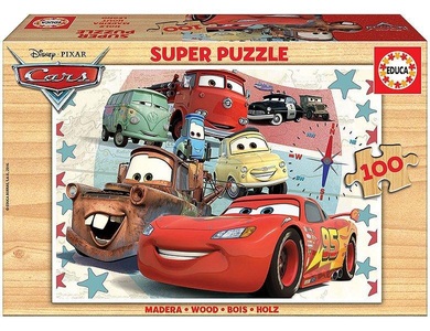 CARLETTO, Carletto 9216800 - Educa, Disney, Cars, SUPER PUZZLE, Holz-Puzzle,, Educa - Puzzle Disney Cars (100Teile)