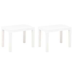 vidaXL, vidaXL Gartenbänke 2 Stk. Weiß Kunststoff