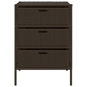 vidaXL, vidaXL Gartenschrank Braun 55x59x80 cm Poly Rattan, vidaXL Gartenschrank Braun 55x59x80 cm Poly Rattan