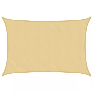 vidaXL, vidaXL Sonnensegel Sandfarbe 6x4 m 100% Polyester Oxford, vidaXL Sonnensegel Sandfarbe 6x4 m 100% Polyester Oxford