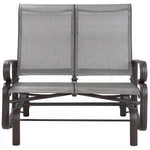 Beliani, Beliani Gartenbank Aluminium braun Schaukelfunktion BORGIO, Beliani - Gartenbank aus Aluminium Retro BORGIO, One Size, Braun Bunt