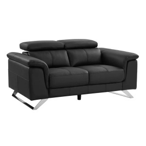 Vente-unique, Sofa 2-Sitzer - Rindsleder - Schwarz - BREYT II Sofa 2-Sitzer - Rindsleder - Schwarz - BREYT II