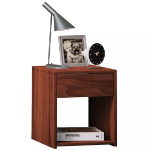 VCM, Holz Nachtschrank Beistelltisch Schublade Konsole Nachttisch Sledo Mini Holz Nachtschrank Beistelltisch Schublade Konsole Nachttisch Sledo Mini, VCM - Nachtschrank | Maße Nachttisch ca. H. 40 x B. 35 T. cm Schublade und offenes Fach Sledo Mini, 35cm, Kern-Nussbaum