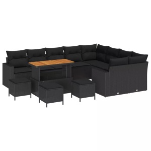vidaXL, VidaXL - Garten-sofa poly-rattan, One Size, Schwarz
