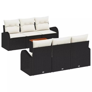 vidaXL, VidaXL - Garten-sofa poly-rattan, One Size, Schwarz