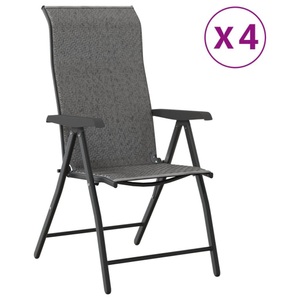 vidaXL, vidaXL Gartenstühle 4 Stk. Klappbar Grau Poly Rattan