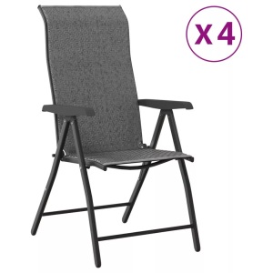 vidaXL, vidaXL Gartenstühle 4 Stk. Klappbar Grau Poly Rattan