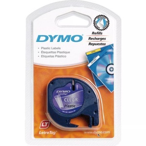 Dymo, DYMO 16951 Schriftband Bandfarbe: Transparent Schriftfarbe: Schwarz 12 mm 4 m, Dymo Schriftband LetraTag, 12mm x 4m, schwarz/transparent, S0721530