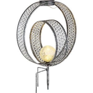 mutoni light, Solarleuchte Metall silber antik LED, Globo Solarleuchte , 33644 , Klar , Glas , 20x42 cm , drehbar , 004558673901
