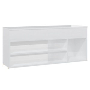vidaXL, vidaXL Schuhbank Hochglanz-Weiß 105x30x45 cm Spanplatte, 