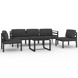 vidaXL, vidaXL 6-tlg. Garten-Lounge-Set mit Kissen Aluminium Anthrazit