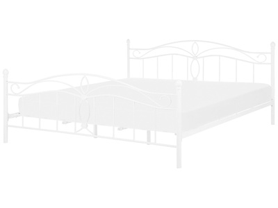 Beliani, Beliani Metallbett weiss Lattenrost 180 x 200 cm ANTLIA, Beliani - Bett mit Lattenrost aus Stahl Modern ANTLIA, 180x200 cm, Weiss Bunt