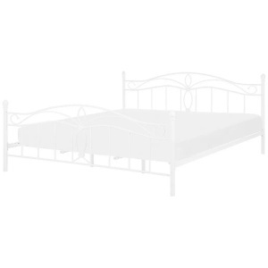 Beliani, Beliani Metallbett weiss Lattenrost 180 x 200 cm ANTLIA, Beliani - Bett mit Lattenrost aus Stahl Modern ANTLIA, 180x200 cm, Weiss Bunt