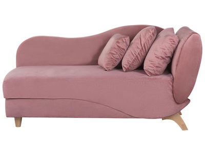 Beliani, Beliani Chaiselongue rosa mit Bettkasten rechtsseitig MERI, 
