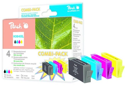 Peach, Peach Spar Pack Tintenpatronen kompatibel zu HP No. 364XL, Tinte Nr. 364XL Sparpack