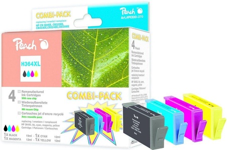 Peach, Peach Spar Pack Tintenpatronen kompatibel zu HP No. 364XL, Tinte Nr. 364XL Sparpack