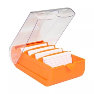 Biella, BIELLA Karteikartenbox Bunny Box A8 20885135U orange 195x100x63mm, Biella Karteibox Bunny A8 100 Karten, Orange