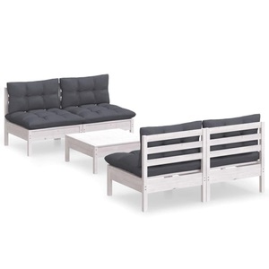 vidaXL, vidaXL 5-tlg. Garten-Lounge-Set mit Anthrazit Kissen Kiefernholz