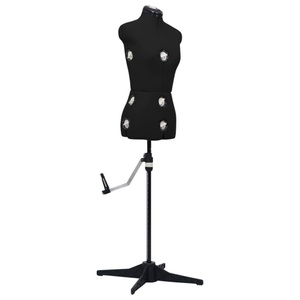 vidaXL, vidaXL Schneiderpuppe Verstellbar Weiblich Schwarz S Größe 33-40, vidaXL Schneiderpuppe Verstellbar Weiblich Schwarz S Größe 33-40