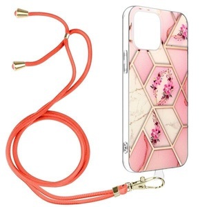 Avizar, Apple iPhone 13 Pro Max - Silikongel Schutzhülle, Avizar - Hülle mit Halsband iPhone 13 Pro Max, Rosa