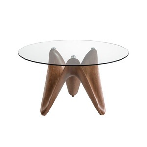 Angel cerda, Esstisch runde gehärtetes Glas Esstisch runde gehärtetes Glas, ANGEL CERDA - Esstisch runde gehärtetes Glas, One Size, Baumnuss