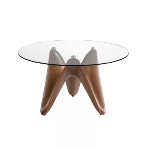 Angel cerda, Esstisch runde gehärtetes Glas Esstisch runde gehärtetes Glas, ANGEL CERDA - Esstisch runde gehärtetes Glas, One Size, Baumnuss