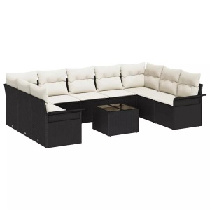 VidaXL - Gartensofa-set poly-rattan, One Size, Schwarz