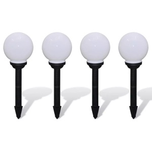 Diverse Hardware, Aussenlampe Solarlampe LED Gartenkugel Kugellampe 4tlg., vidaXL Wegeleuchten 4 Stk. LED 15 cm mit Erdspieß