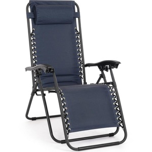 mutoni lifestyle, Garten-Liegestuhl Wayne mit Polsterung blau, Garten-Liegestuhl Wayne mit Polsterung blau